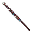 Load image into Gallery viewer, Rafter T Floral Vine Dog Collar by Southlake Paws featuring a brown leather strap with colorful floral designs.
