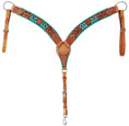 Load image into Gallery viewer, Rafter T Painted Cactus Breast Collar by Southlake Paws, featuring colorful cactus designs on a leather base with metal hardw
