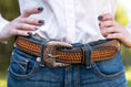 Load image into Gallery viewer, Rafter T Peppered Hide Ladies' Belt
