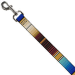 Dog Leash - Zarape6 Vertical Stripe Gold/Blues/Black/Red