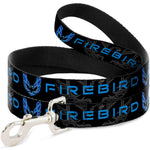 Dog Leash - Pontiac FIREBIRD/Logo Black/Grays/Blues