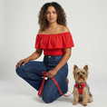 Load image into Gallery viewer, EcoBark Step In Dog Harness - XXXS to Small Breeds- Reflective Soft Mesh Harness for Teacup, Small Dogs and Puppies / Red

