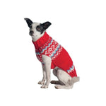 Red Nordic Fair Isle Dog Sweater