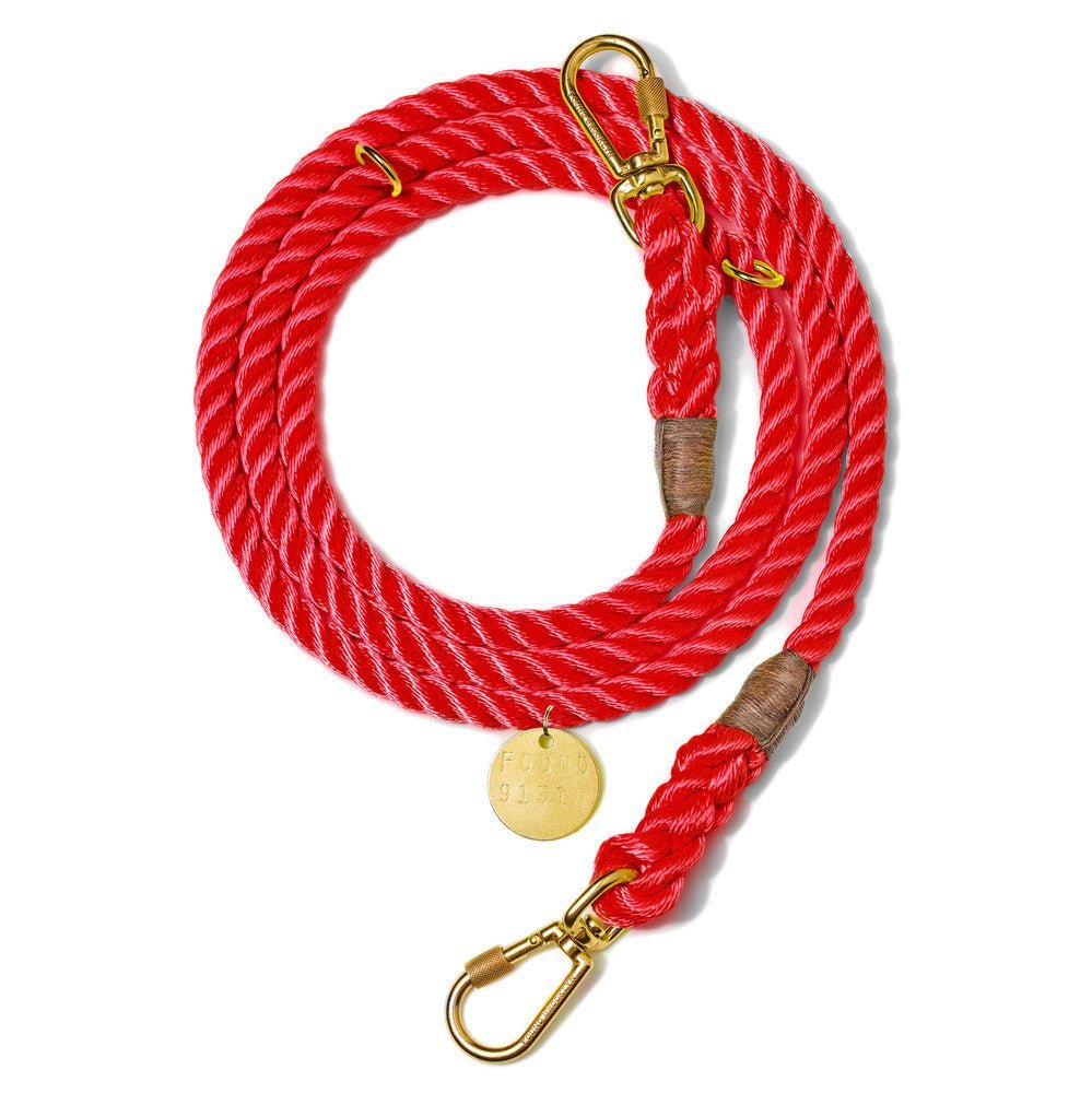 Shop Leashes Premium Red Rope Dog Leash, Adjustable - Found my Animal