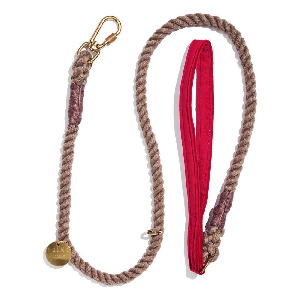Standard 5ft Leads Premium Red Washable Velvet Animal Leash