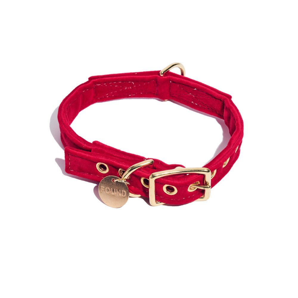Dog Collars Premium Red Washable Velvet Cat & Dog Collar