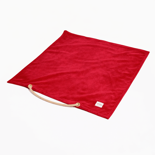 Red Washable Velvet Dog Bed Cover