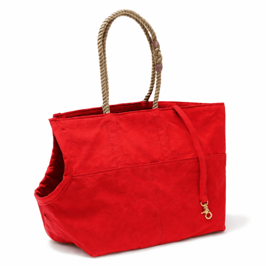 Dog Totes Premium Red Waxed Cotton Canvas Dog Carrier