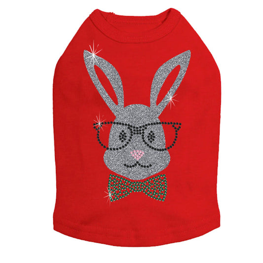 Bunny with Glasses and Bow Tie - Dog Tank alternate view