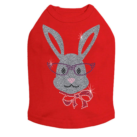 Girl Bunny with Glasses and Bow - Dog Tank alternate view