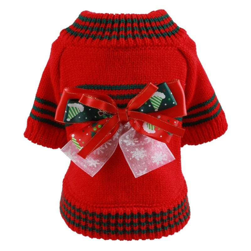 Christmas Bow Dog Sweater - Southlake Paws
