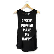 Rescue Puppies Make Me Happy Tank | Gift for Dog Moms