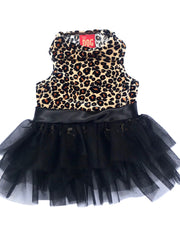 Retro Leopard Velvet Tutu Dress 