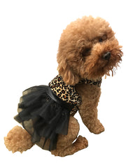 Retro Leopard Velvet Tutu Dress 