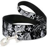Dog Leash - Dead Men Tell No Tales Black/White