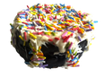 Load image into Gallery viewer, Organic PAWfetti Cakes Peanut Butter Frosted Rice Cake Dog Treat
