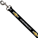 Dog Leash - Chevy Bowtie Black/Gold Logo REPEAT