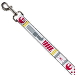 Dog Leash - Star Wars REBEL PILOT Rebel Alliance Insignia/Lightsaber/X-Wing Fighter White/Red/Yellow/Gray