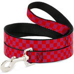 Dog Leash - Checker Fluoresecent Orange/Pink