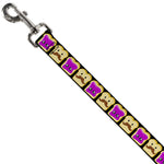 Dog Leash - Peanut Butter w/Mustache & Jelly
