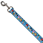 Dog Leash - Disney The Sensational Six Smiling Faces Stripe Blues