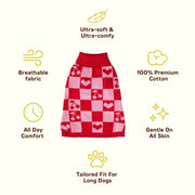 Roll Neck Dog Knitted Love Sweater 