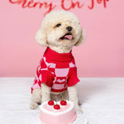 Roll Neck Dog Knitted Love Sweater 