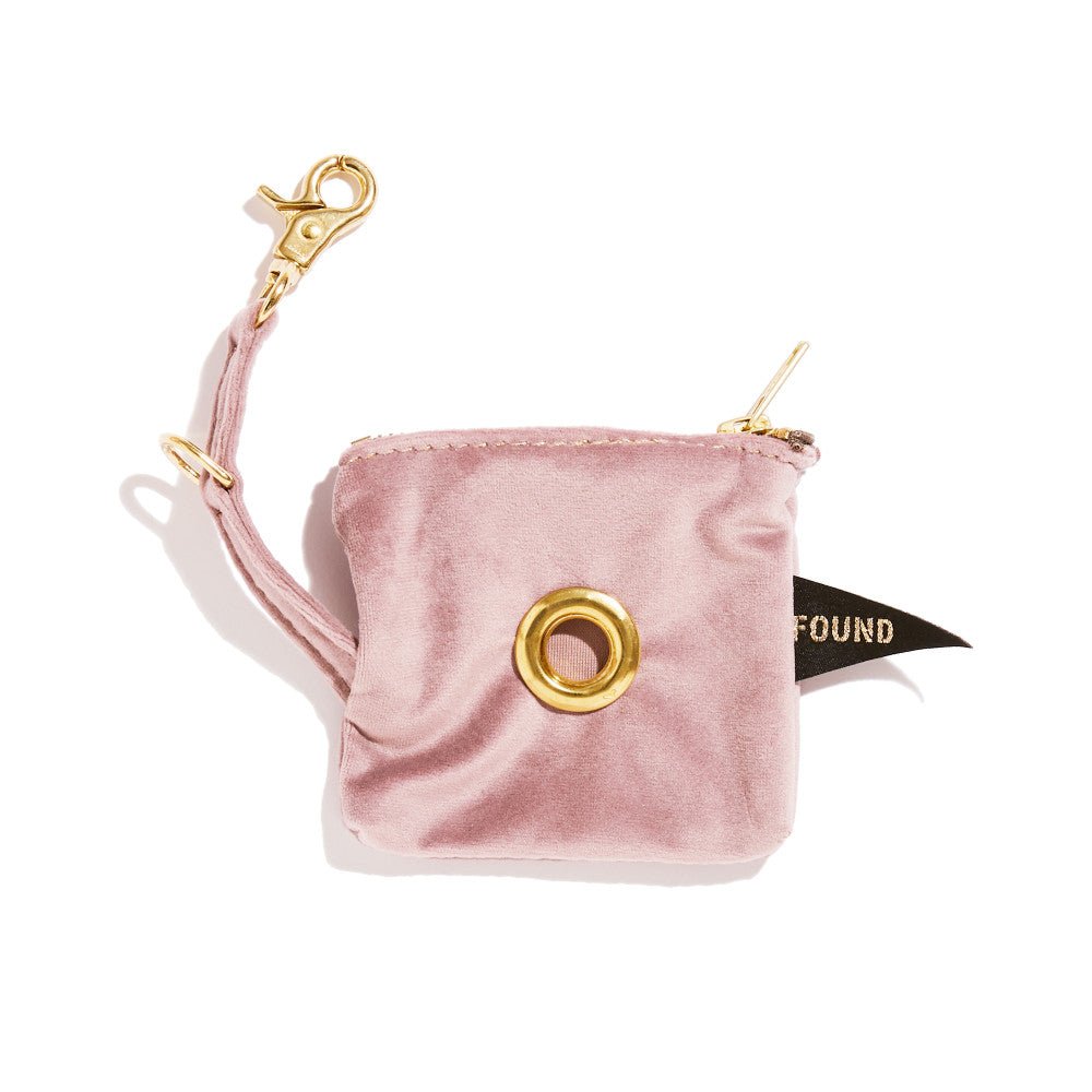 Poop Bag Pouches Premium Rose Velvet Poop Bag Pouch