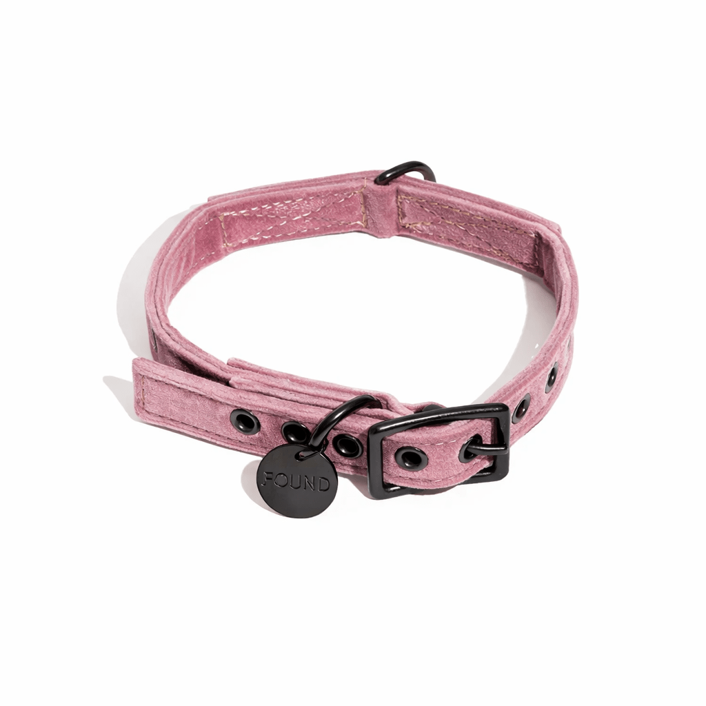 Rose Washable Velvet Cat & Dog Collar – Matte Black Hardware