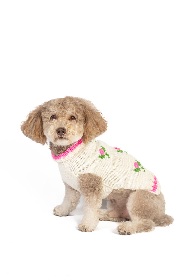 Rose Bud Dog Sweater