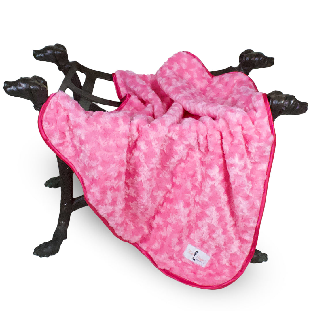 Rosebud Dog Ultra - plush Satin Handmade blanket - Luxury Dog Bed from Southlake Paws