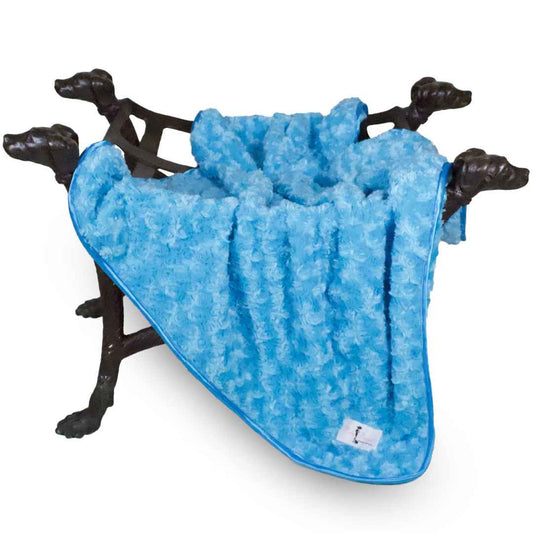 Hello Doggie Rosebud Dog Ultra - plush Satin Handmade blanket