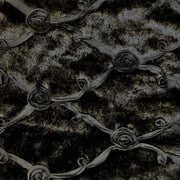 Large Blanket, Embroidered Roses in Black 