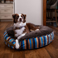 Load image into Gallery viewer, Round Stripe Pet Bed with Fur
