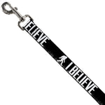 Dog Leash - Bigfoot Silhouette I BELIEVE Black/Gray/White