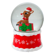 Kurt Adler 100MM Rudolph In Present Water Globe