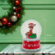 Kurt Adler 100MM Rudolph In Present Water Globe