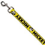 Dog Leash - MICKEY Smiling Up Pose Flip/Buttons Yellow/Black/Red