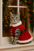 Load image into Gallery viewer, Parisian Pet 'Mrs. Claus Dress' Dog & Cat Shirt – Holiday Pet Dress, Perfect for Christmas – Red

