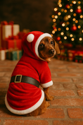 Load image into Gallery viewer, Parisian Pet 'Santa Claus Hoodie' for Dogs and Cats, Dog Christmas Holiday Apparel, Red
