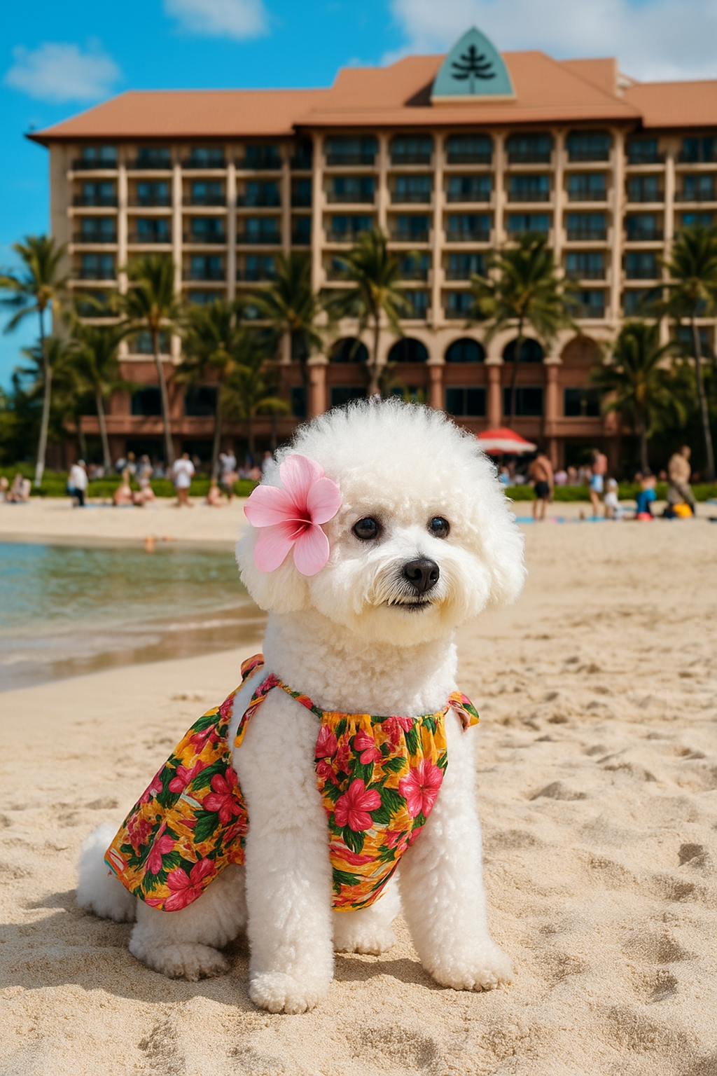 Parisian Pet 'Hawaiian Dress' Dog & Cat Shirt – Island-Themed Vacation Pet Apparel – Orange