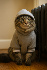 Parisian Pet 'Blessed Hoodie' in Gray - Trendy Pet Hoodie for Dogs & Cats, Perfect for Fall & Winter