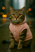 Load image into Gallery viewer, Parisian Pet 'Polka Dot Jacket' for Dogs & Cats, Designer Pet Outerwear, Holiday Pet Jacket, Pink with Black Dots-Valentine's Day
