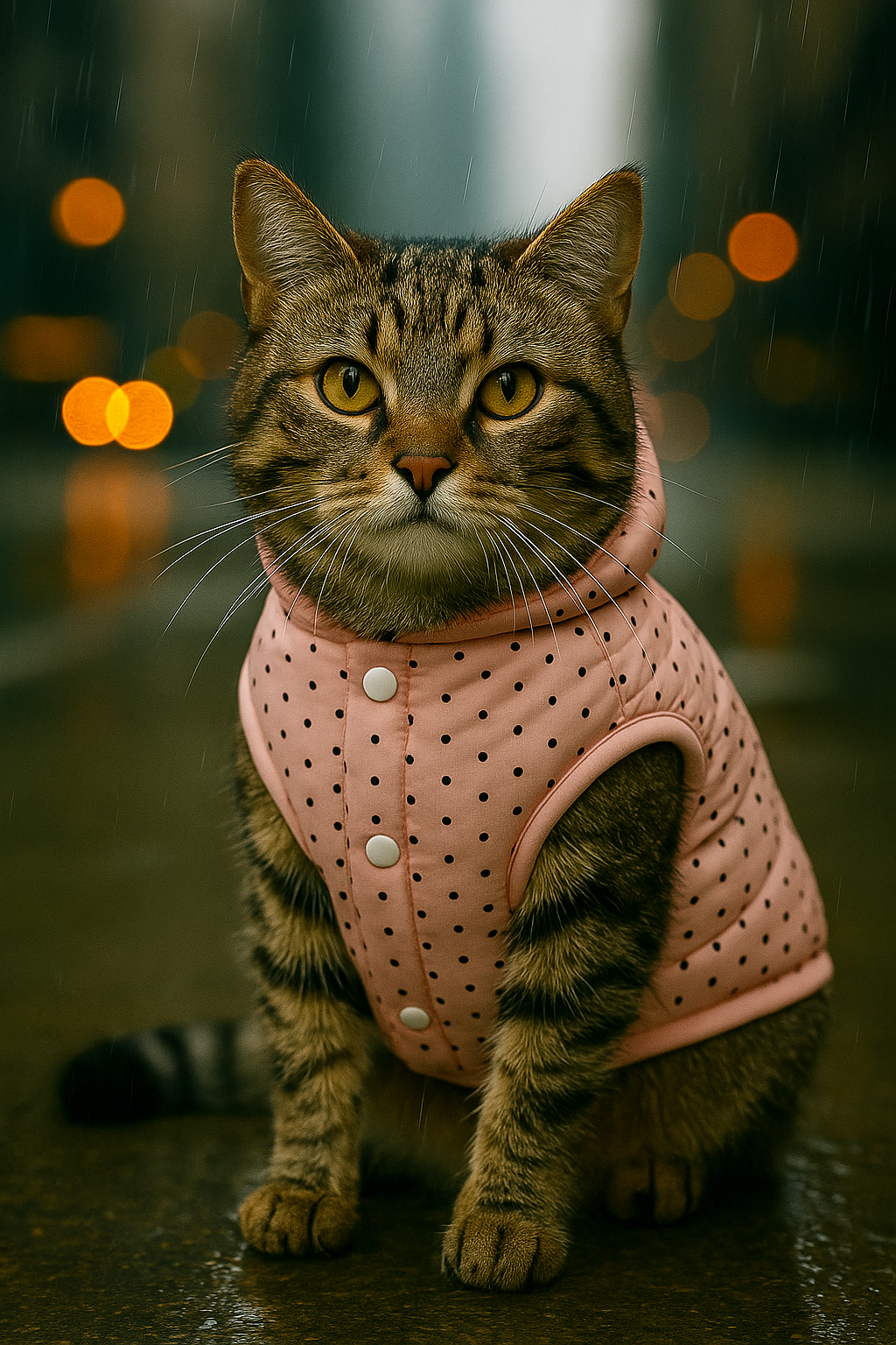 Parisian Pet 'Polka Dot Jacket' for Dogs & Cats, Designer Pet Outerwear, Holiday Pet Jacket, Pink with Black Dots-Valentine's Day
