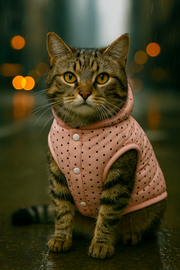 Parisian Pet 'Polka Dot Jacket' for Dogs & Cats, Designer Pet Outerwear, Holiday Pet Jacket, Pink with Black Dots-Valentine's Day