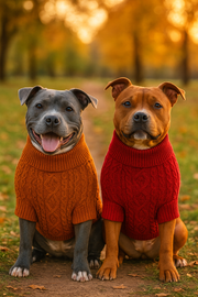 Parisian Pet 'Cable Knit Sweater' - Warm & Stylish Pet Sweater in Terracotta for Dogs & Cats