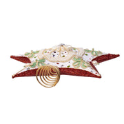 Kurt Adler 13.5-Inch Red, Green and White Mistletoe Star Tree Topper