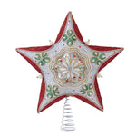 Kurt Adler 13.5-Inch Red, Green and White Mistletoe Star Tree Topper