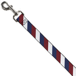 Dog Leash - Diagonal Stripe Red/White/Navy