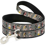 Dog Leash - Pin Up Girl Poses Stripe Black/White